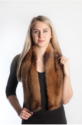 Polecat fur scarf - dark